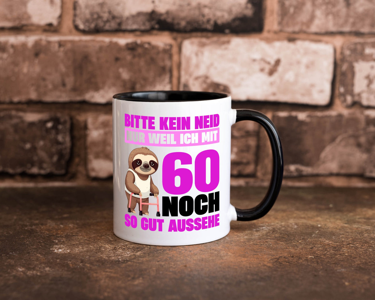 60. Geburtstag | Bitte kein neid Faultier 60 Jahre v2 Geschenk Geschenkidee Tasse