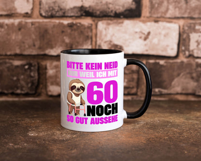 60. Geburtstag | Bitte kein neid Faultier 60 Jahre v2 Geschenk Geschenkidee Tasse