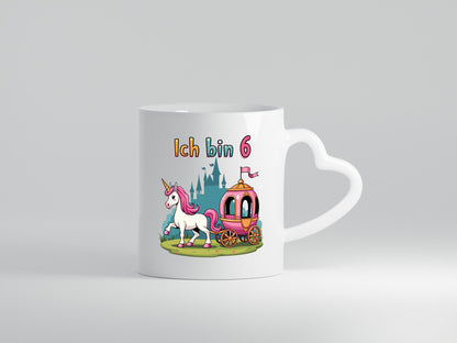 6. Geburtstag | Prinzessin in Kutsche Einhorn Geschenkidee Humor Tasse
