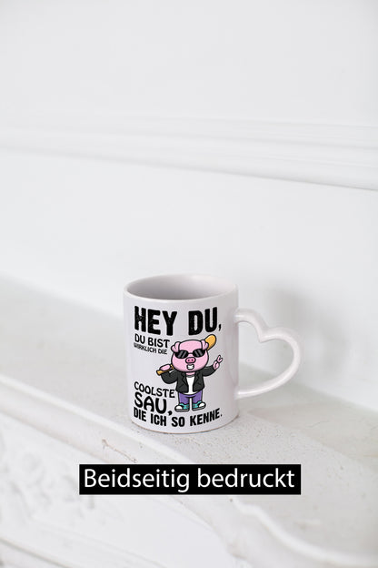 Du bist eine Coole sau Geschenk Humor Geschenkidee lustiger Spruch Tasse