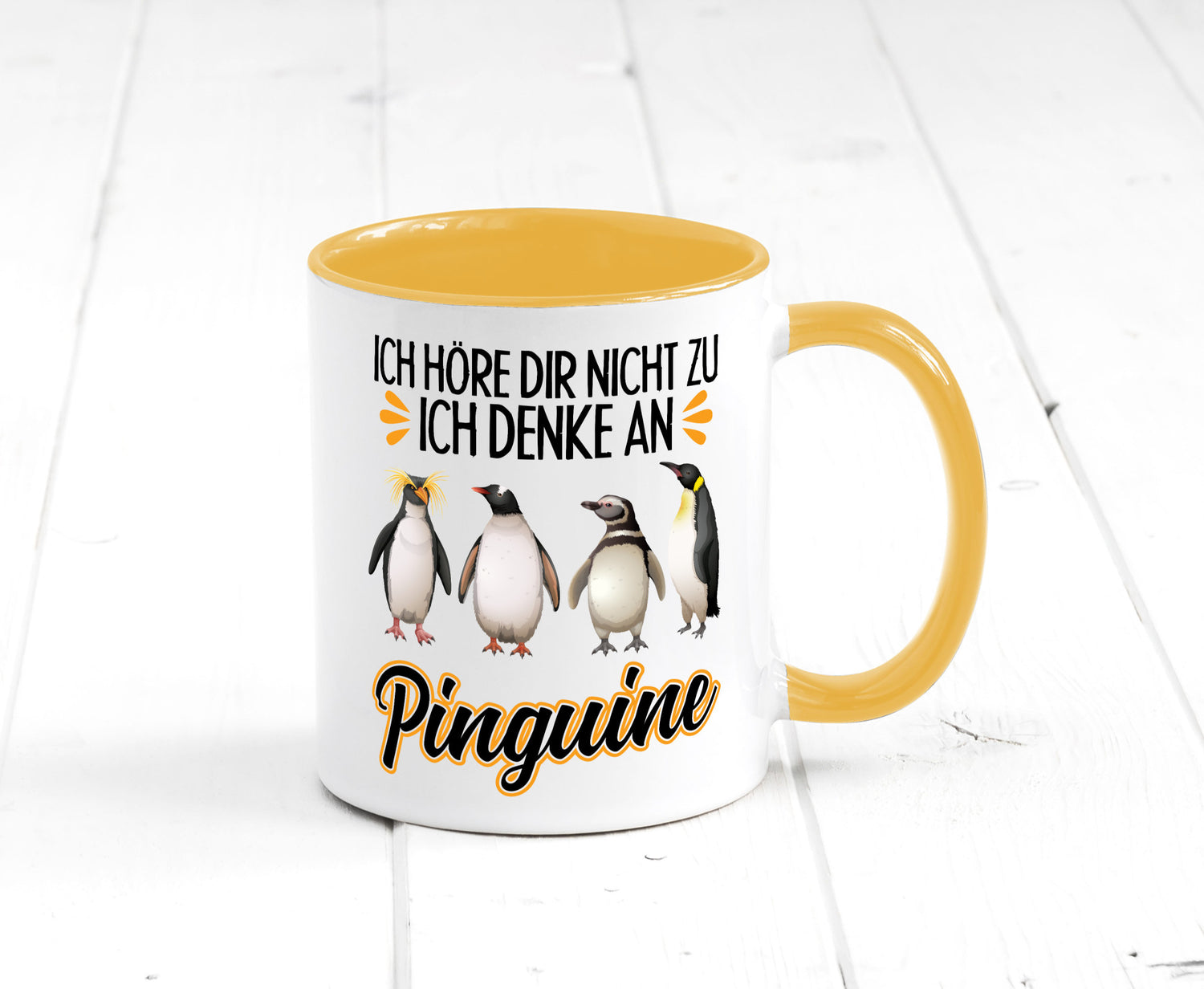 Ich denke an Pinguine Geschenkidee Humor Tasse
