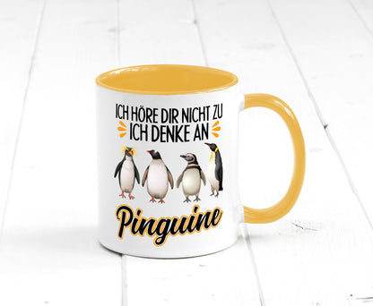Ich denke an Pinguine Geschenkidee Humor Tasse