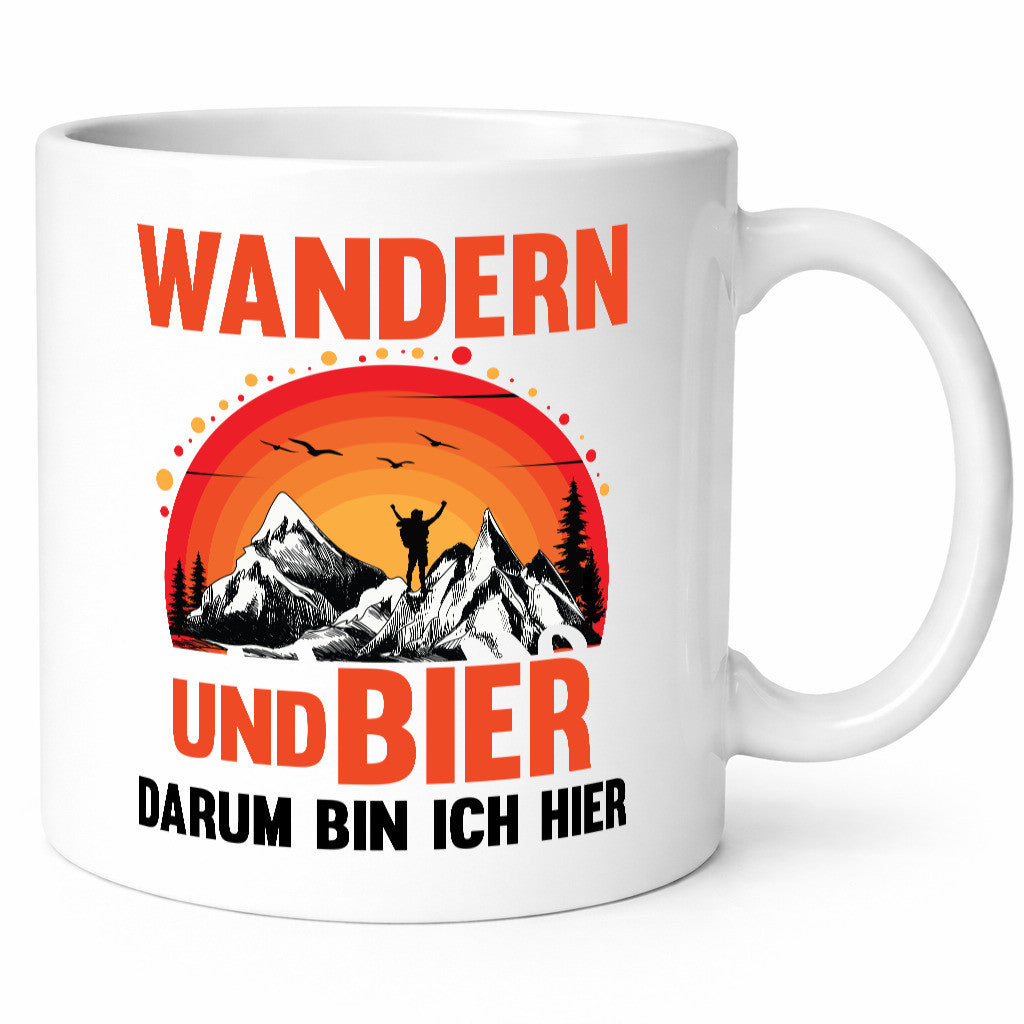 Wandern und Bier darum bin ich hier | lustiger Spruch Geschenk Humor
