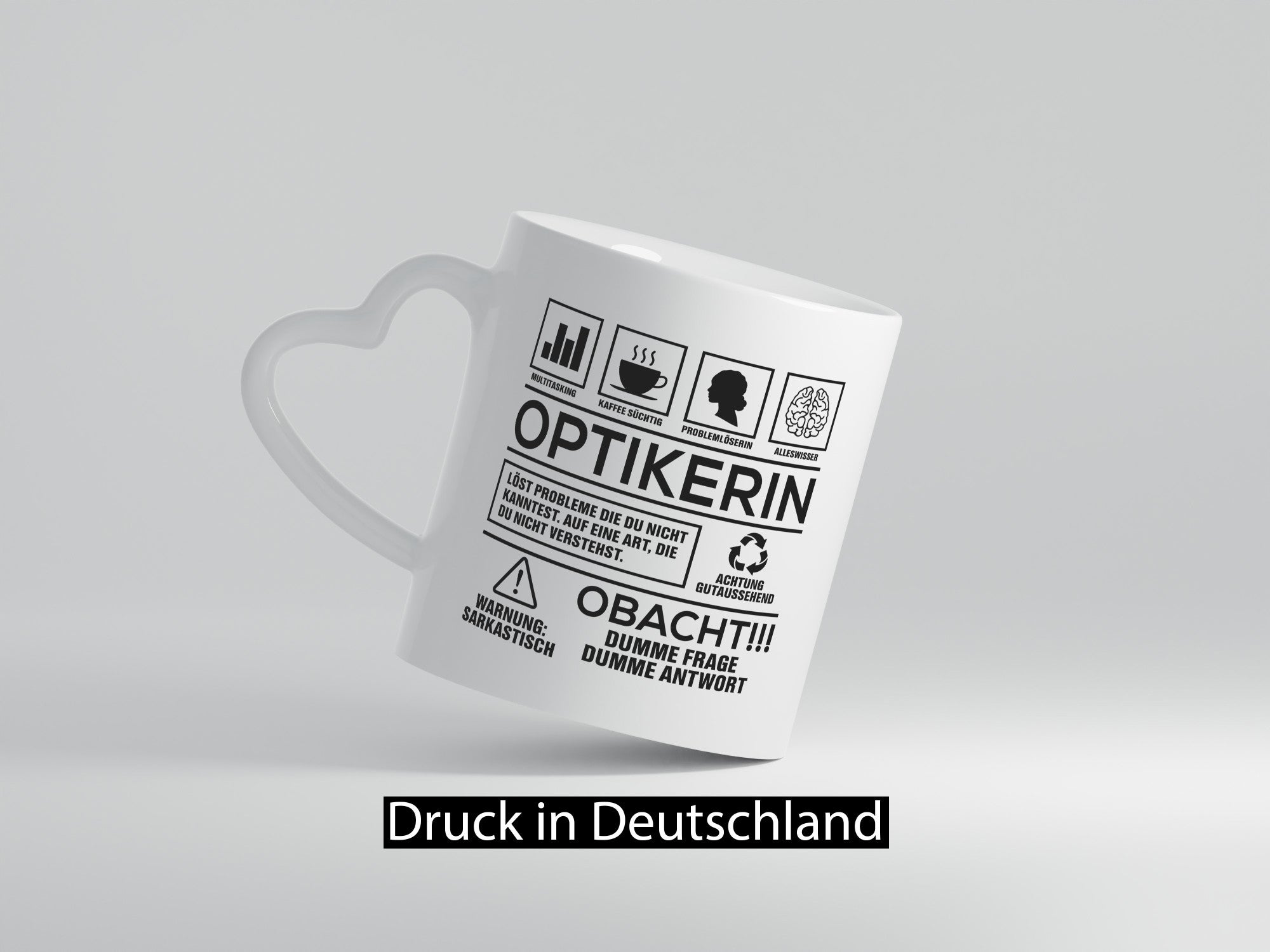 Achtung Probleme Optikerin | Augenoptik Humor Geschenkidee Tasse