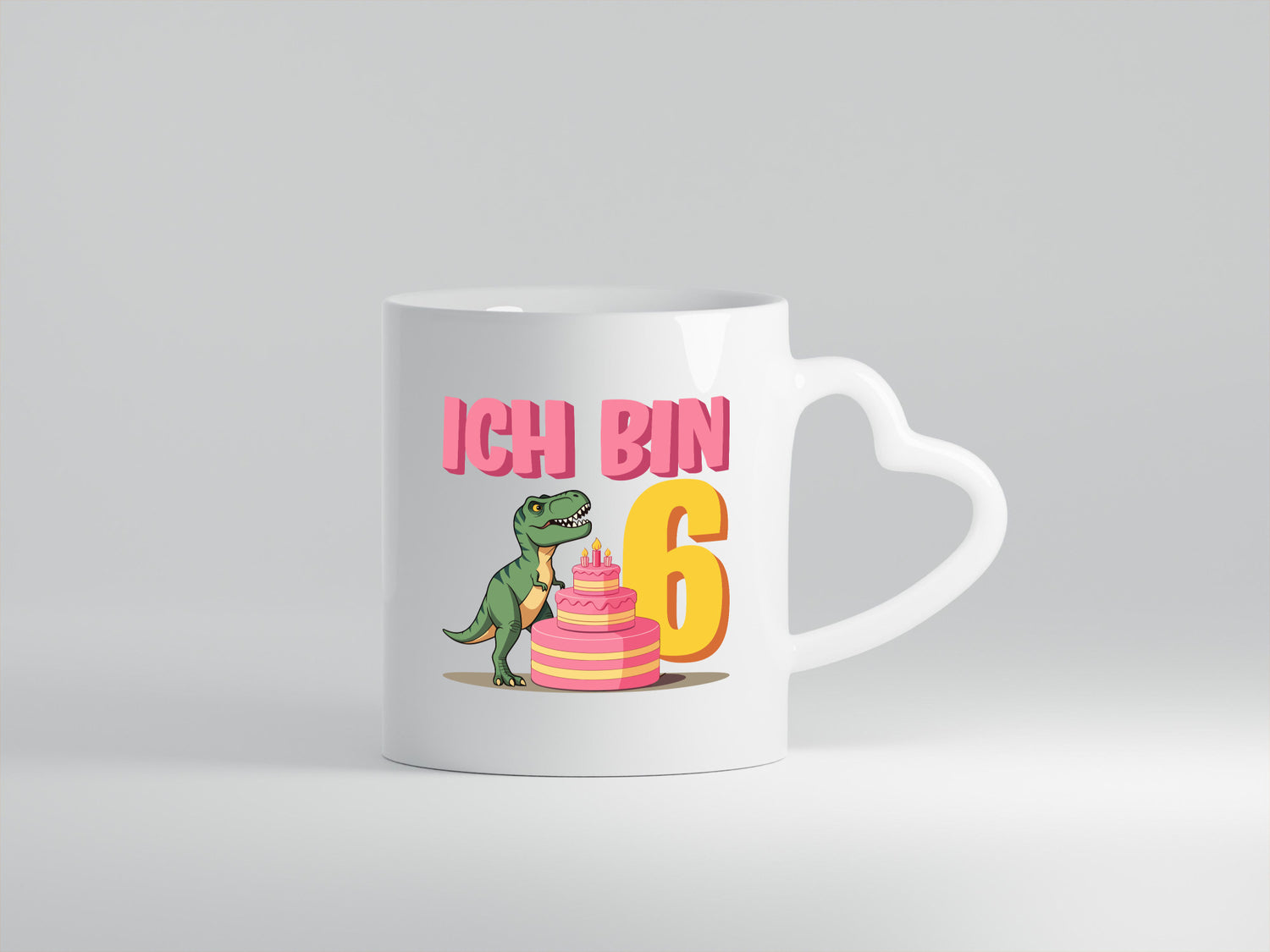 6 Geburtstag | Jahre Dinosaurier mit Kuchen Geschenkidee Humor Tasse