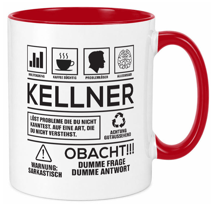 Achtung Probleme Kellner | kellnern Bedienung lustiger Spruch Geschenk Humor