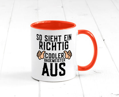Richtig cooler Bademeister | Daumen hoch Schwimmbad lustig Humor Geschenkidee