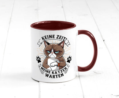 Keine Zeit meine Katzen Warten | Schwarze Katze Geschenkidee Tierliebhaber