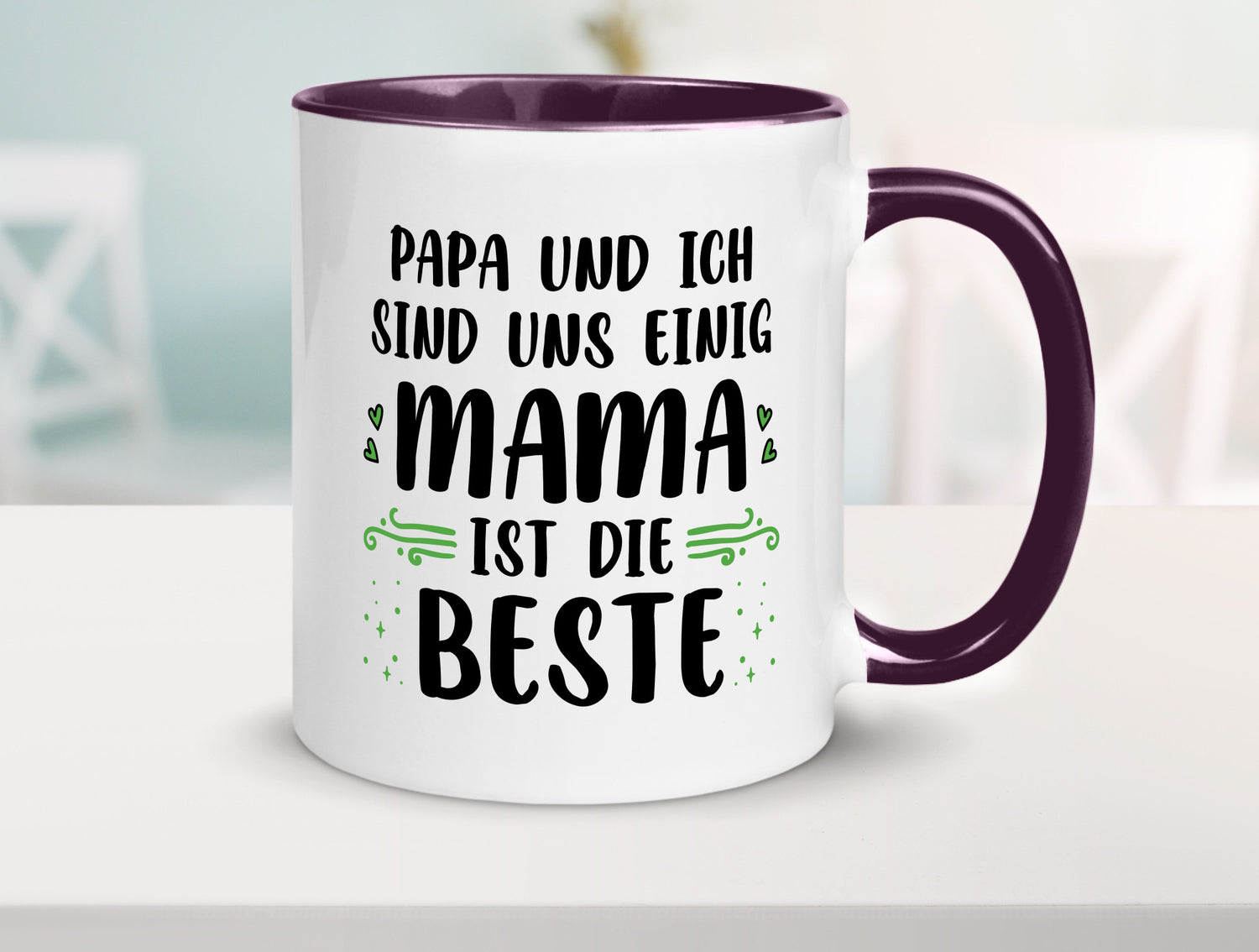 Papa und ich sind uns einige Mama ist die beste | Muttertag Geschenk Familie