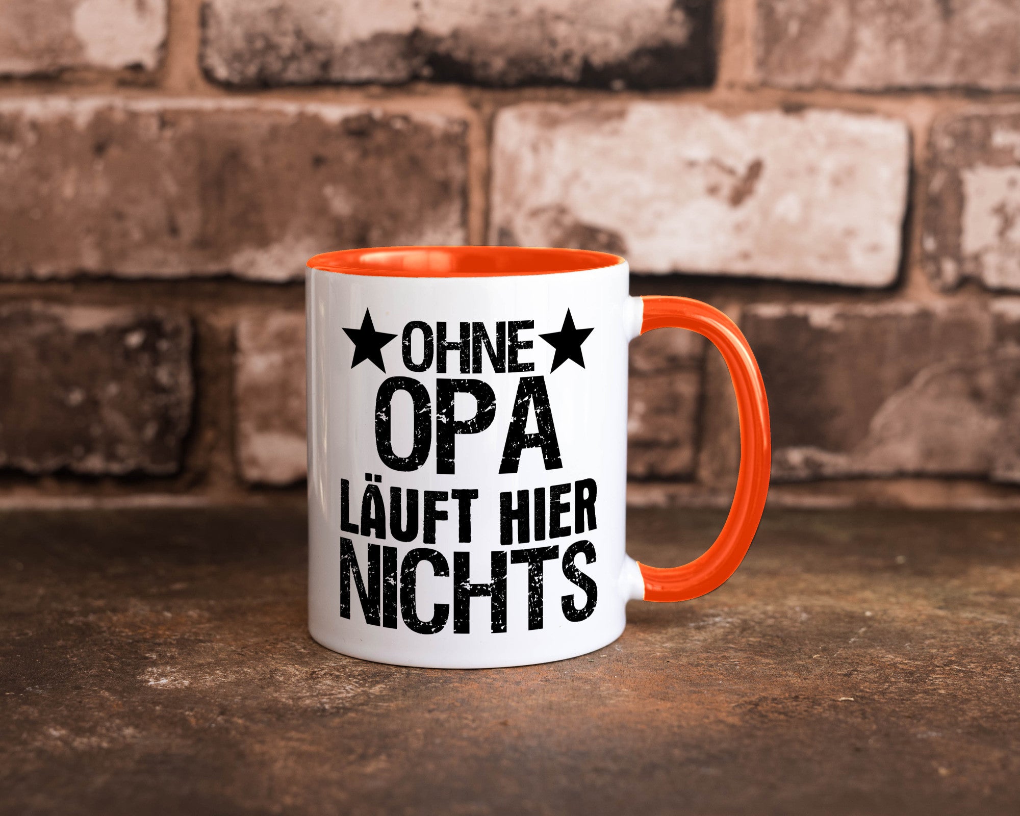 Ohne Opa läuft hier nichts | Sterne Geschenkidee Familie Humor Tasse