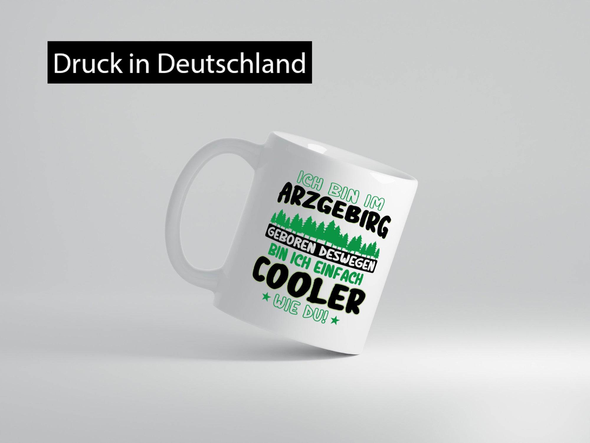Ich bin im Arzgebirge geboren | Gebirge Sterne Humor Geschenkidee Tasse