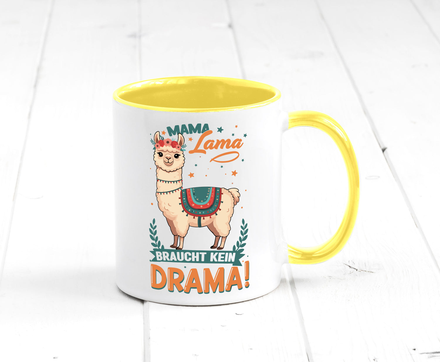 Mama Lama braucht kein Drama | Muttertag Humor Familie Geschenkidee Tasse