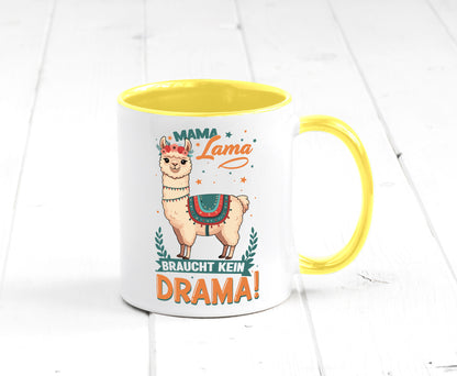 Mama Lama braucht kein Drama | Muttertag Humor Familie Geschenkidee Tasse