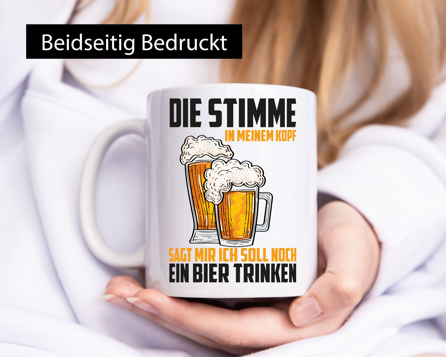 Die stimme in meinem Kopf sagt | lBier Bierliebhaber Humor Geschenkidee Tasse
