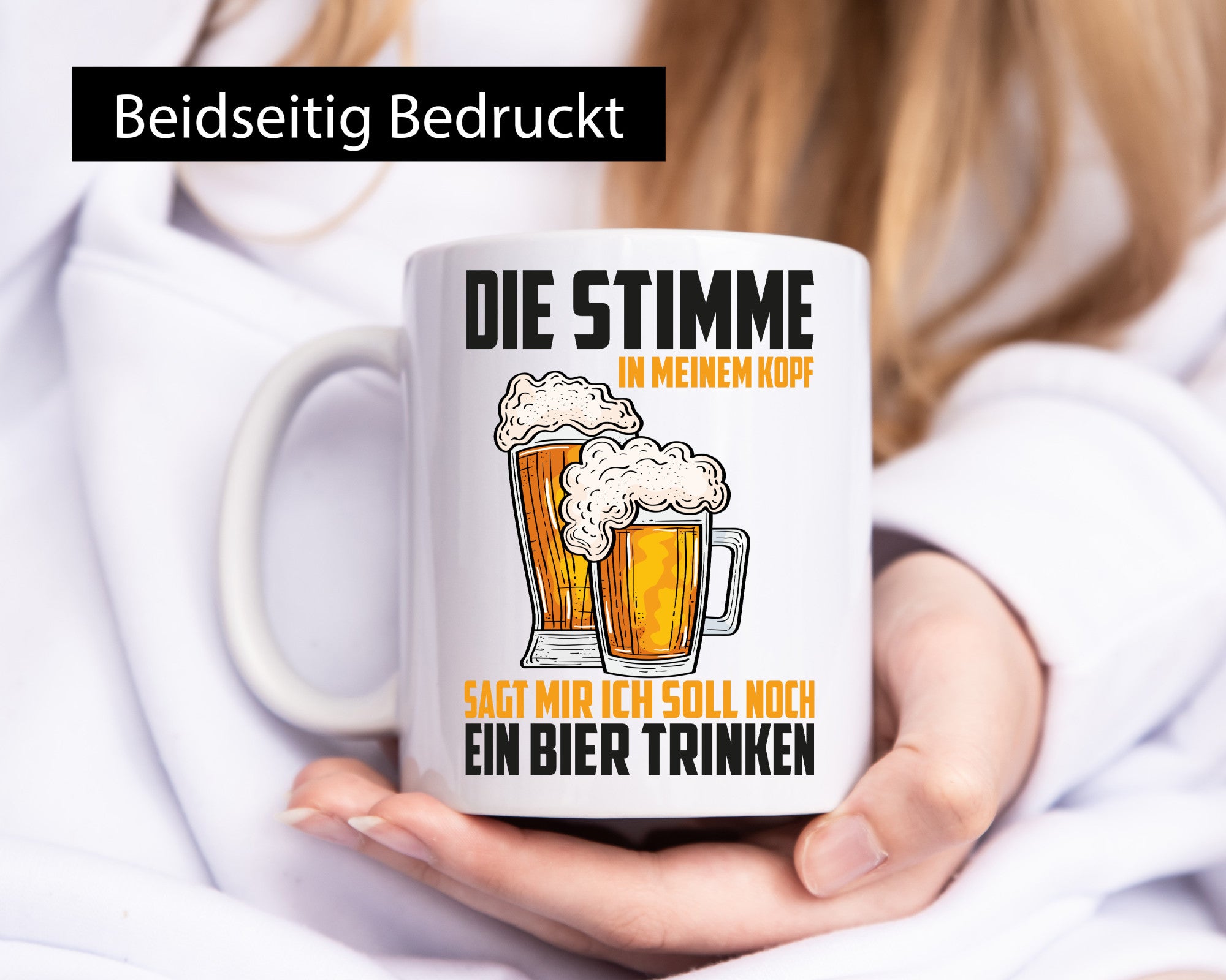 Die stimme in meinem Kopf sagt | lBier Bierliebhaber Humor Geschenkidee Tasse