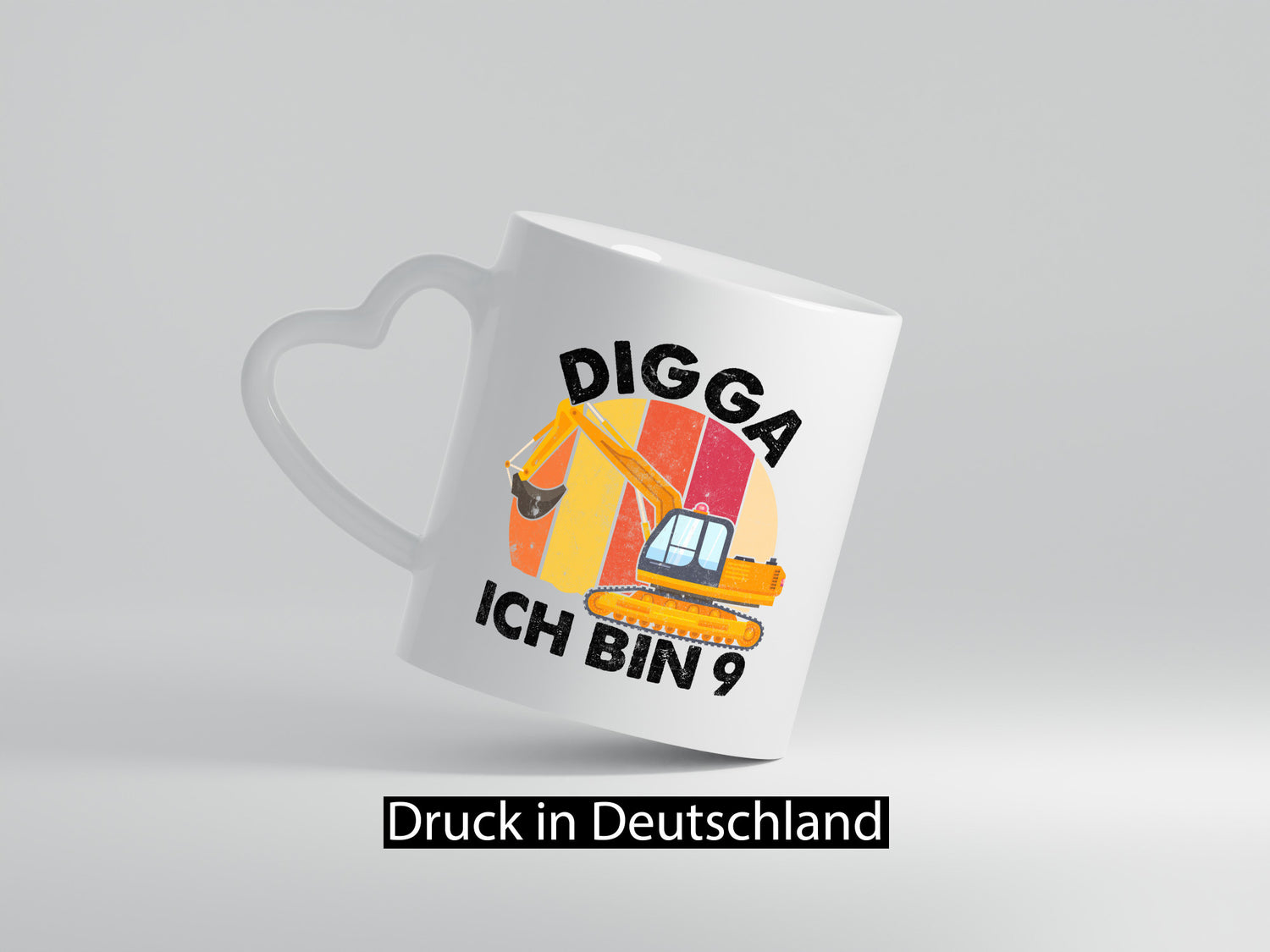 9. Geburtstag | 9 Jahre Bagger Digga Geschenkidee Humor Tasse