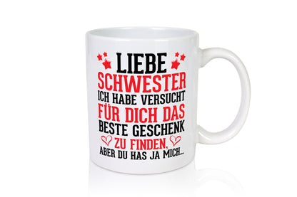 Beste Schwester lustiger Spruch Geschenk Humor Geschenkidee Tasse