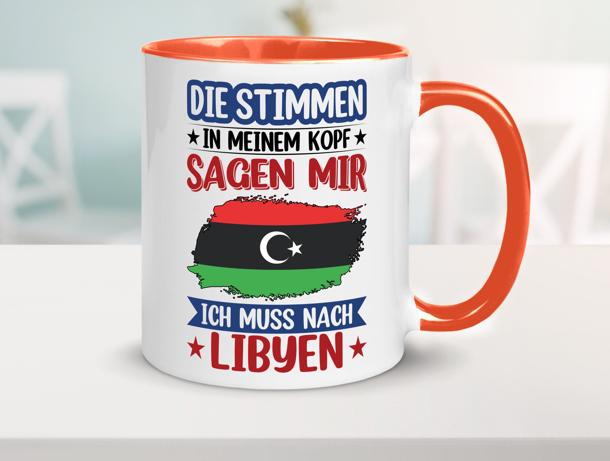 Libyen | Urlaub Stimmen in meinem Kopf Traumland Geschenkidee Humor Tasse