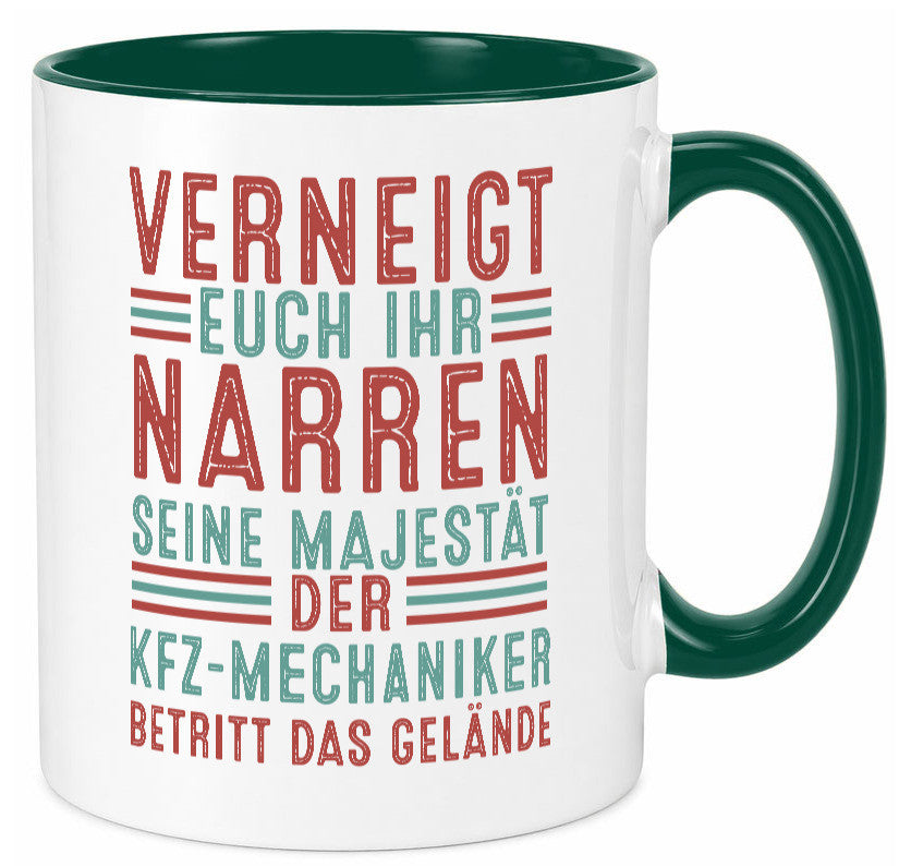Verneigt euch: KFZ-Mechaniker | Werkstatt Mechaniker lustiger Spruch Geschenk Tasse
