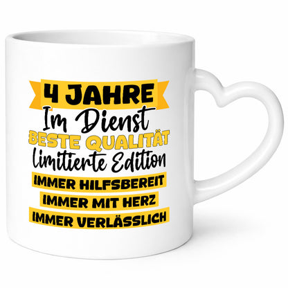 4 Jahre im Dienst | Jubiläum Arbeit v8 lustig Kollegen Büro Geschenk Tasse