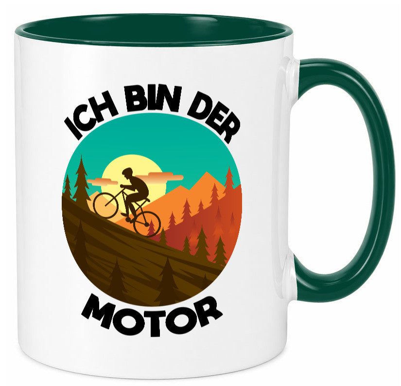 Ich bin der Motor | Mountainbiking Fahrrad Berge Geschenkidee Humor Tasse