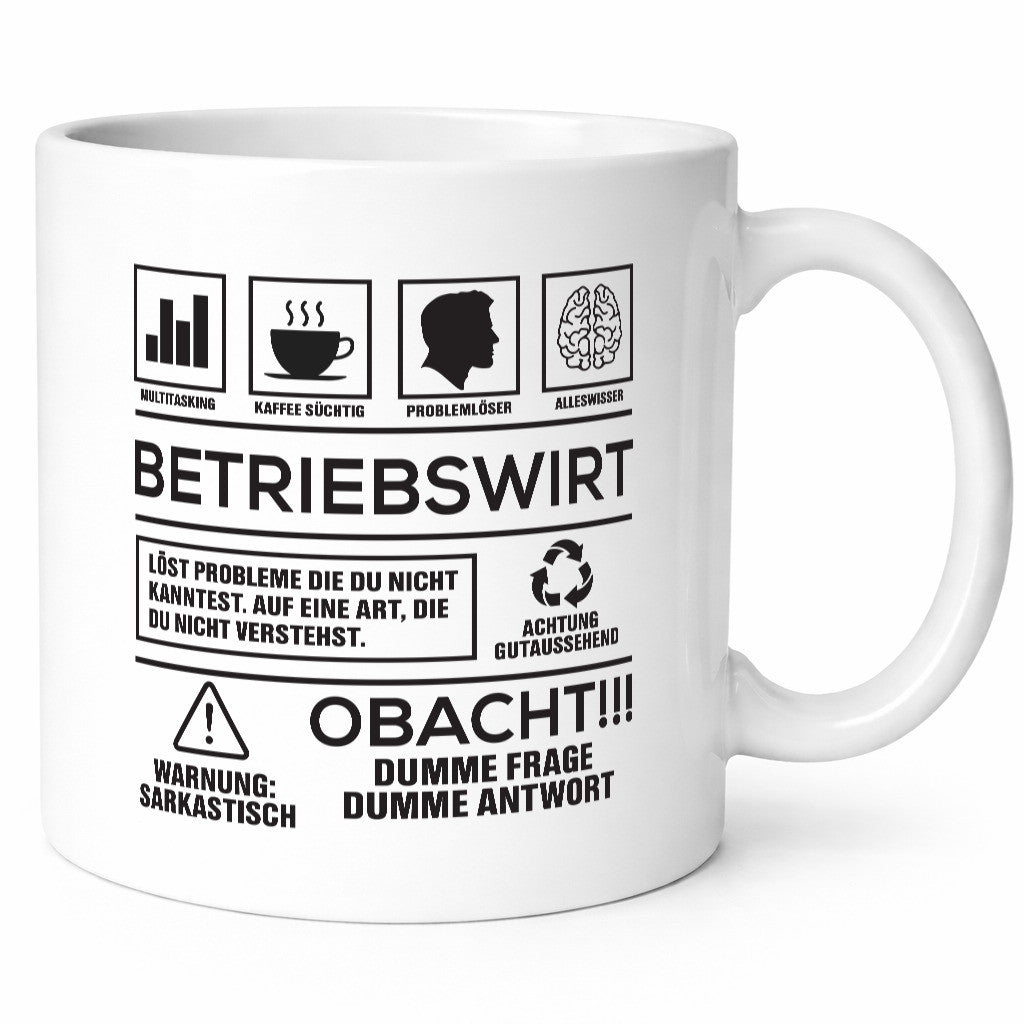 Achtung Probleme Betriebswirt | Betriebswirtschaft lustig Humor Geschenkidee Tasse