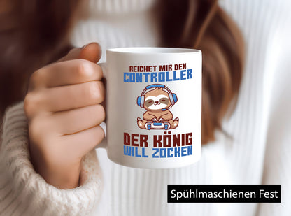 Der König will zocken | Faultier Gamerkönig Faulpelz Geschenk Tierliebhaber