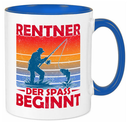 Rentner der spaß beginnt | Ruhestand Angler Angeln lustig Jubiläum Geschenk Tasse