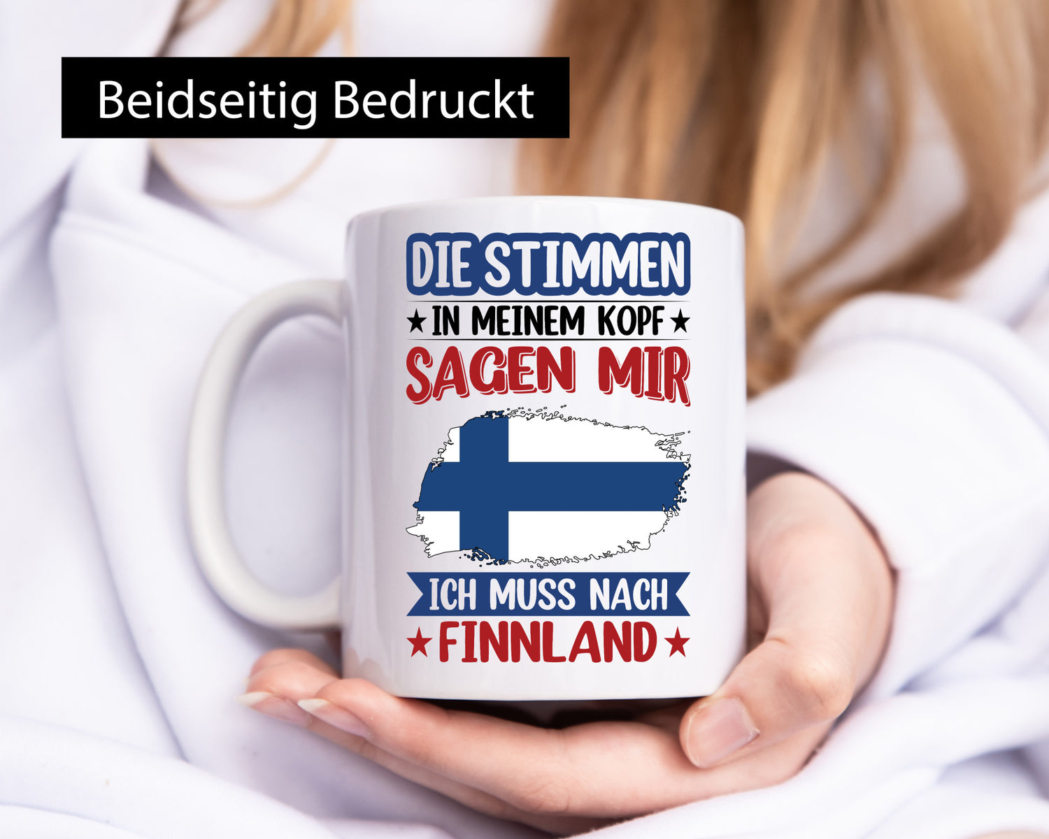 Finnland | Urlaub Stimmen in meinem Kopf Traumland Humor Geschenkidee Tasse