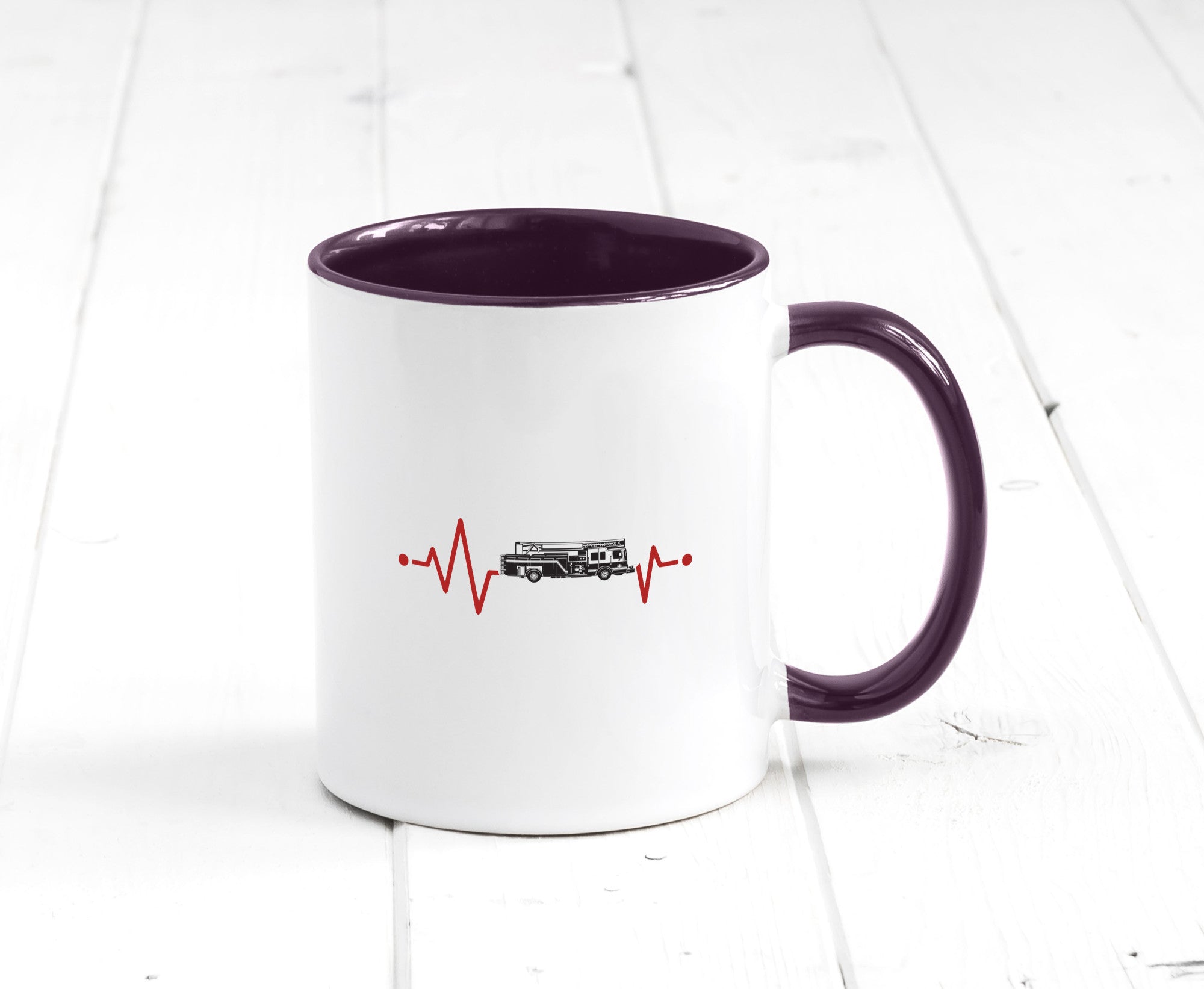Herzschlag | Feuerwehrfahrzeug Feuerwehr Humor Geschenkidee Tasse