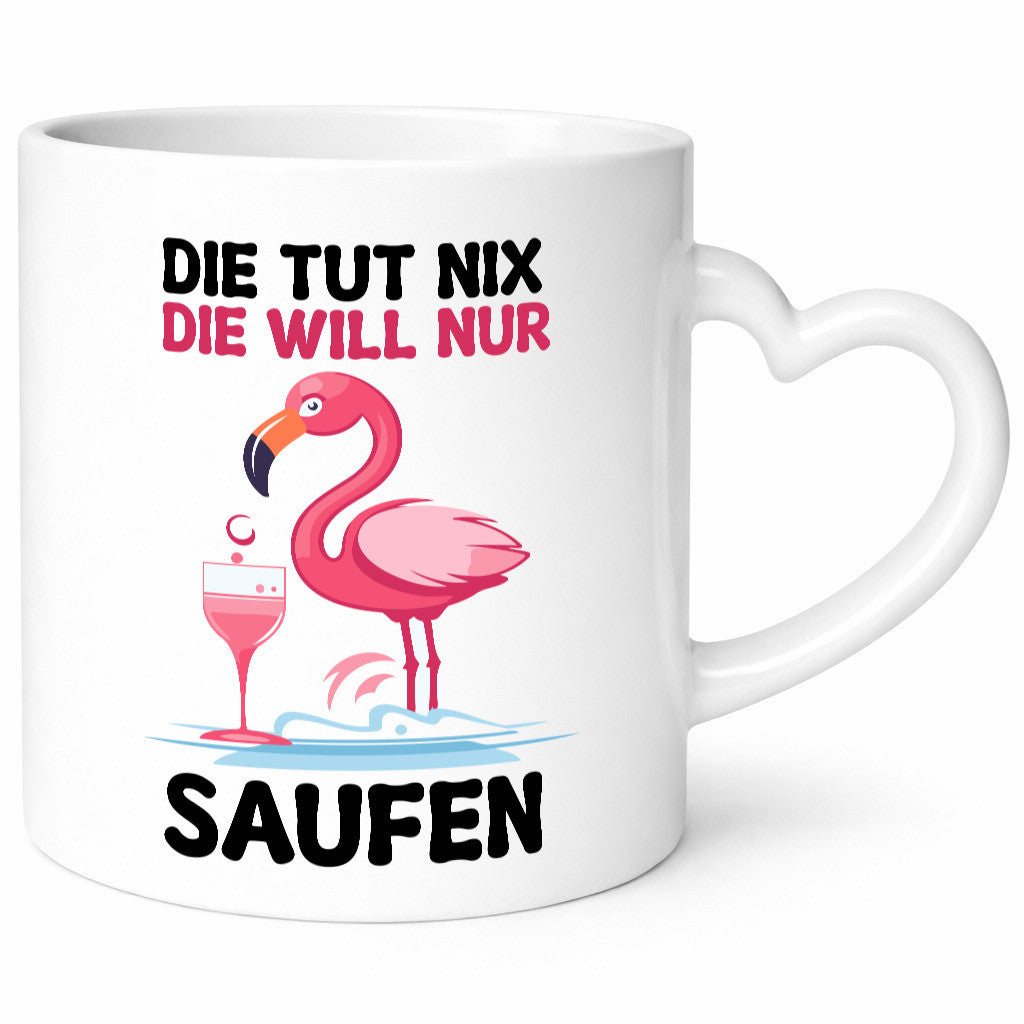 Die tut nix will nur Saufen | Flamingo Alkohol v2 Geschenk Humor Geschenkidee