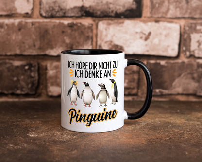Ich denke an Pinguine Geschenkidee Humor Tasse