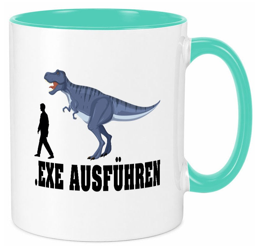 Exe Ausführen | Dinosaurier lustiger Spruch Geschenk Humor Geschenkidee Tasse