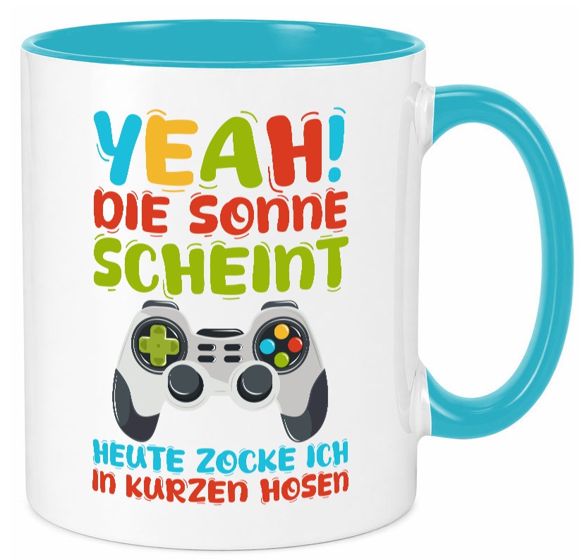 Sommer | in Kurze Hosen Zocken Zocker Gamer lustig Humor Geschenkidee Geschenk Tasse