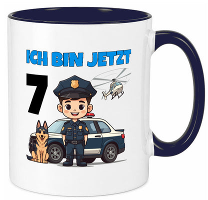 7. Geburtstag | 7 Jahre Polizei Kind Polizeiauto Humor Geschenkidee Tasse
