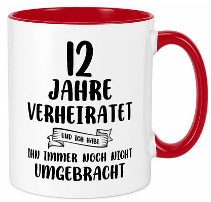 12 Jahre Verheiratet, immer noch am Leben! Geschenkidee Humor Tasse