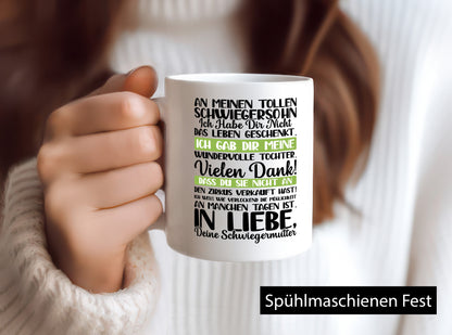 An meinen tollen Schwiegersohn vl2 lustig Familie Geschenkidee Geschenk Tasse