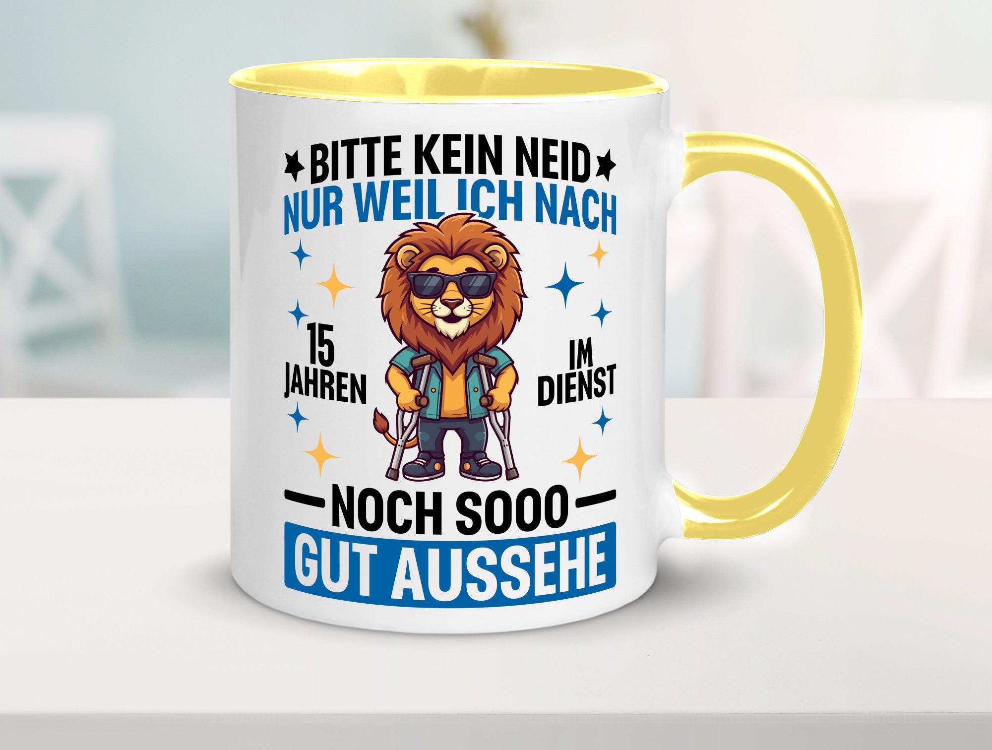 15 Jahre im Dienst | Arbeitsjubiläum Arbeit lustig Kollegen Büro Geschenk Tasse