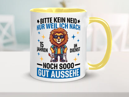15 Jahre im Dienst | Arbeitsjubiläum Arbeit lustig Kollegen Büro Geschenk Tasse