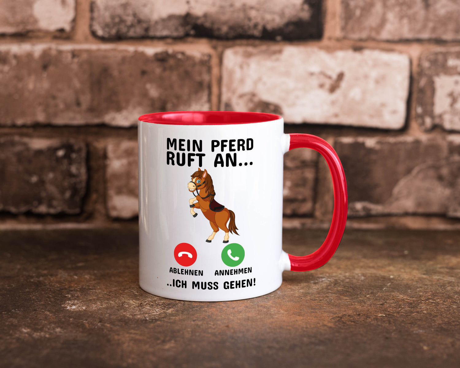 Mein Pferd ruft an Humor Geschenkidee Tasse