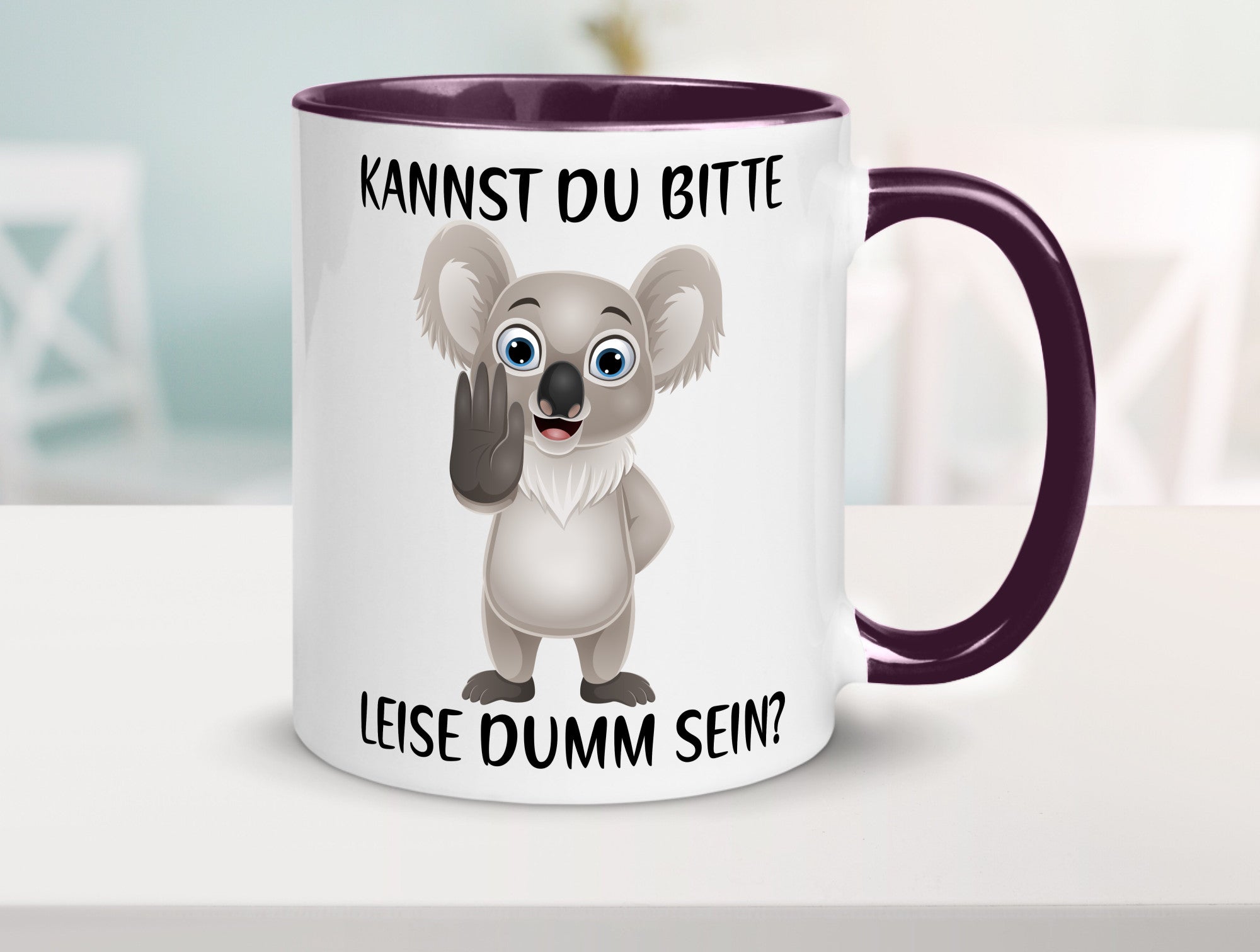 Bitte leise dumm sein | frecher Koala Flüstern Comic Humor Geschenkidee Tasse