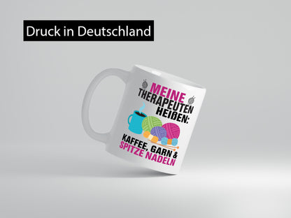 Meine Therapeuten heißen | Strickzubehör Stricken Geschenkidee Humor Tasse