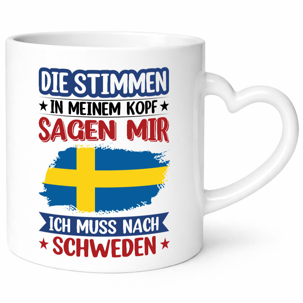 Schweden | Urlaub Stimmen in meinem Kopf Traumland v2 Geschenkidee Humor Tasse