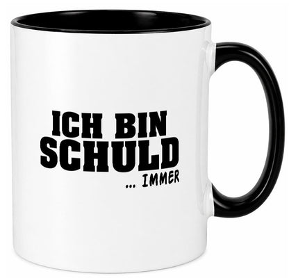 Ich bin Schuld | Schwarze Schaff lustig Humor Geschenkidee Geschenk Tasse