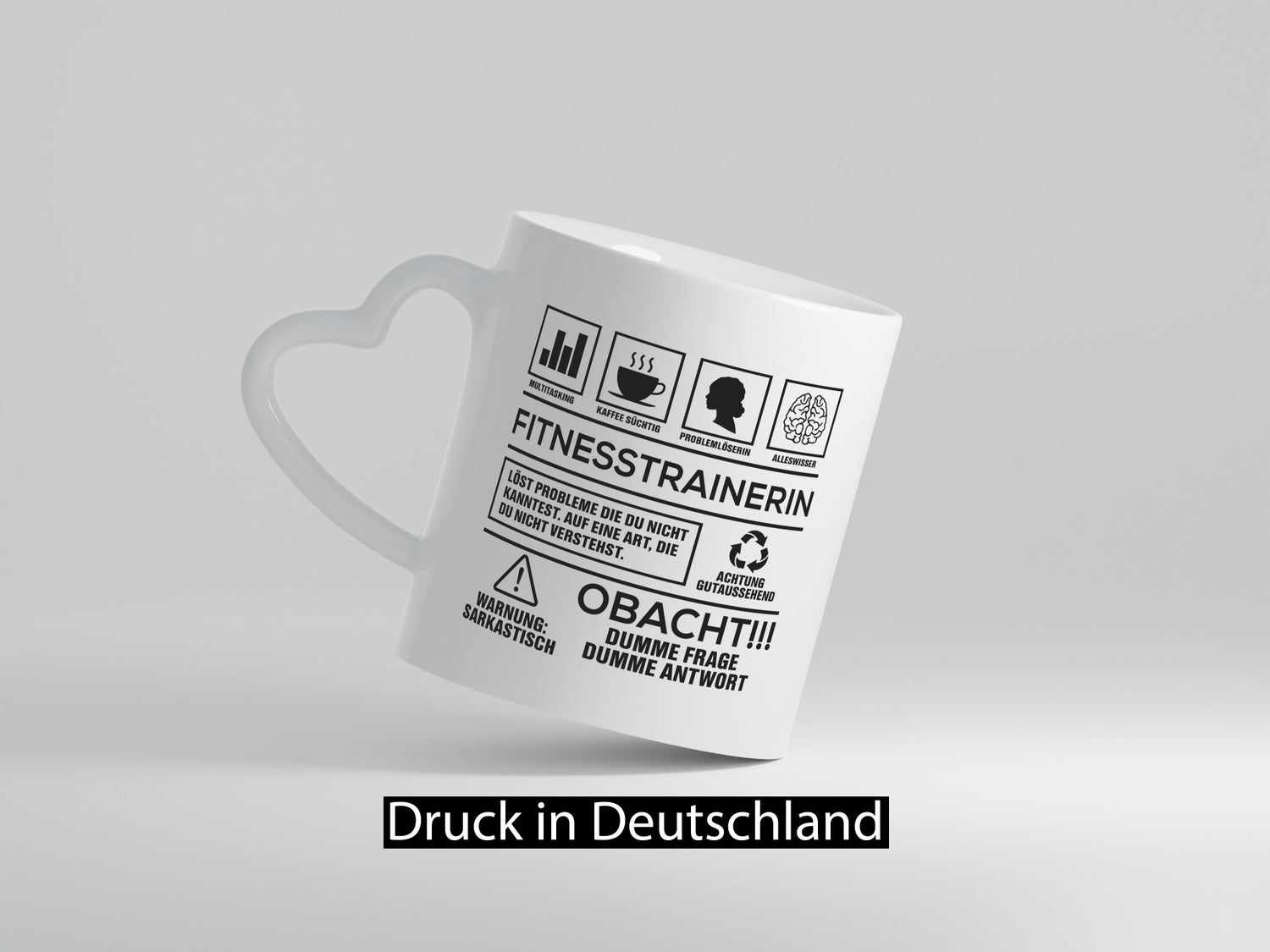 Achtung Probleme Fitnesstrainerin | Trainerin Sport Geschenkidee Humor Tasse
