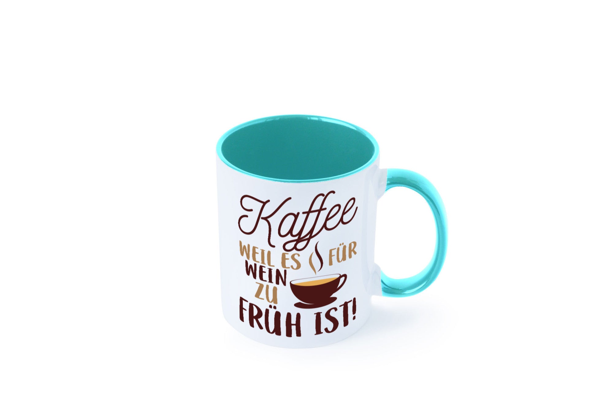 Weil es für Wein zu früh ist | Kaffeetrinker Herzschlag Humor Geschenkidee Tasse