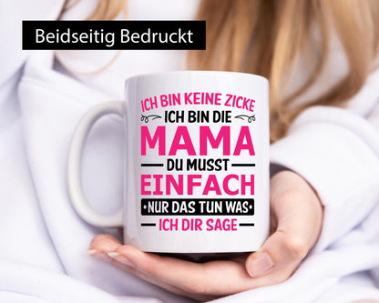 Keine Zicke, Mama | Schleifchen lustiger Spruch Geschenk Familie Geschenkidee