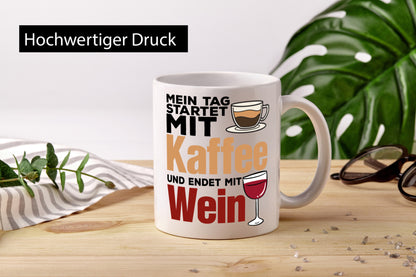 Coffee and Wine | Coffee Drinker Mug Wine Drinker Humor Gift Idea