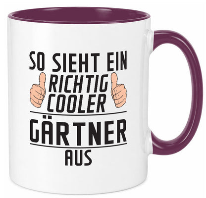 Richtig Cooler Gärtner | Gartenbau lustig Humor Geschenkidee Geschenk Tasse