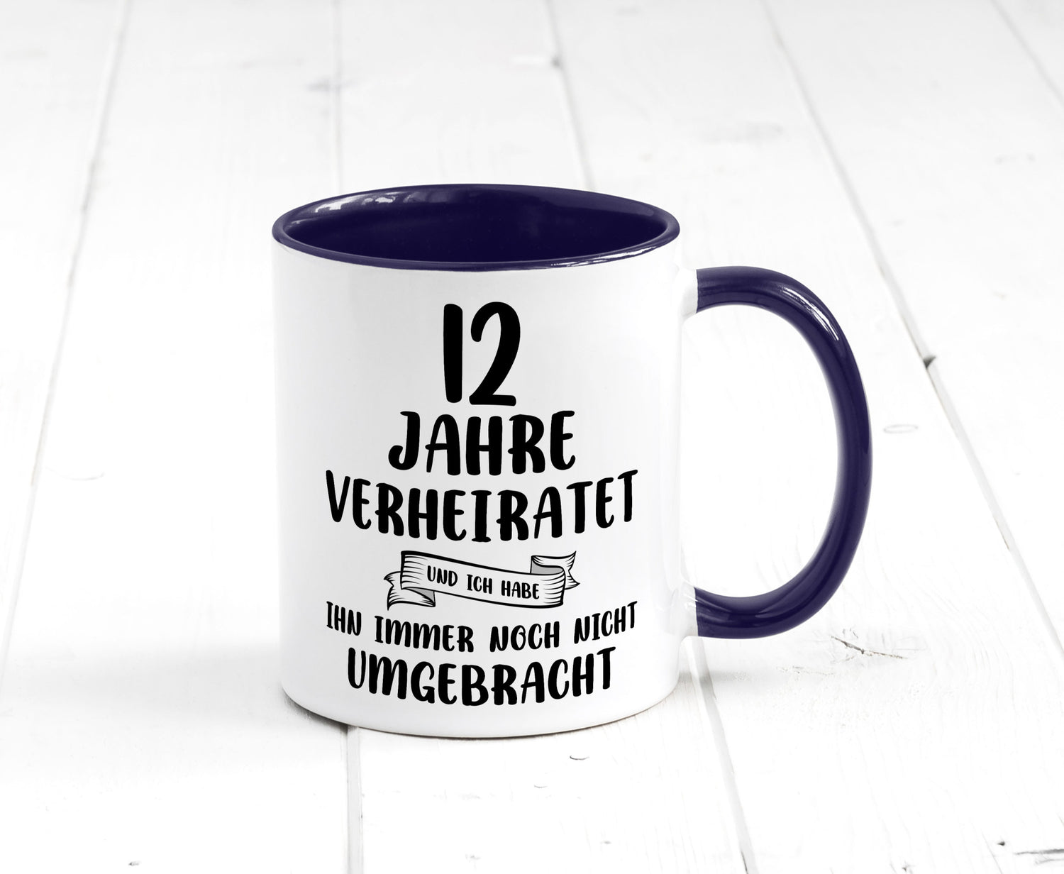 12 Jahre Verheiratet, immer noch am Leben! Geschenkidee Humor Tasse